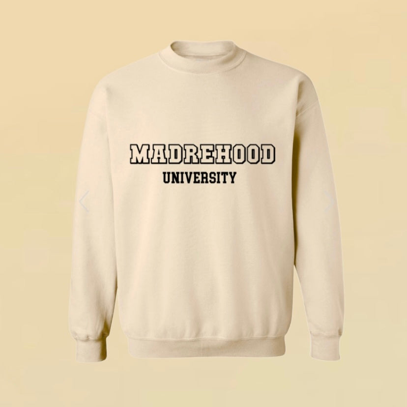 Madrehood University crewneck sweater